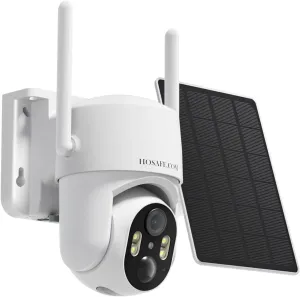 Solar Security Cameras Wireless Outdoor, 360° PTZ Remote Cameras for Home Security Solar Powered, 2K 3MP Security Camera Outdoor Wireless with Spotlight Color Night Vision, PIR Sensor, 2-Way Audio