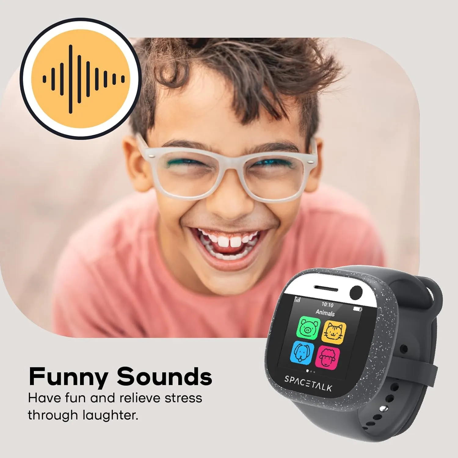 SPACETALK Adventurer 4G Kids Smart Watch with Phone and GPS Tracker - SIM Included, Texting, SOS Button, Camera, School Mode (Black)