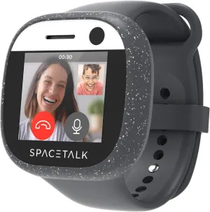 SPACETALK Adventurer 4G Kids Smart Watch with Phone and GPS Tracker - SIM Included, Texting, SOS Button, Camera, School Mode (Black)