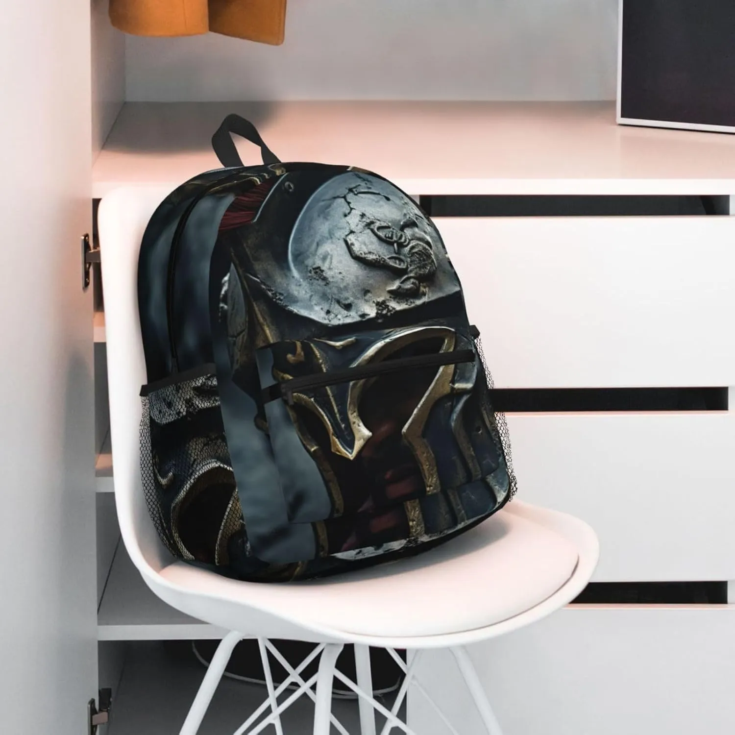 Spartan Warrior Helmet Fashion Backpack,Casual Daypack Backpacks For Men Women, Laptop Bag Travel Hiking Camping