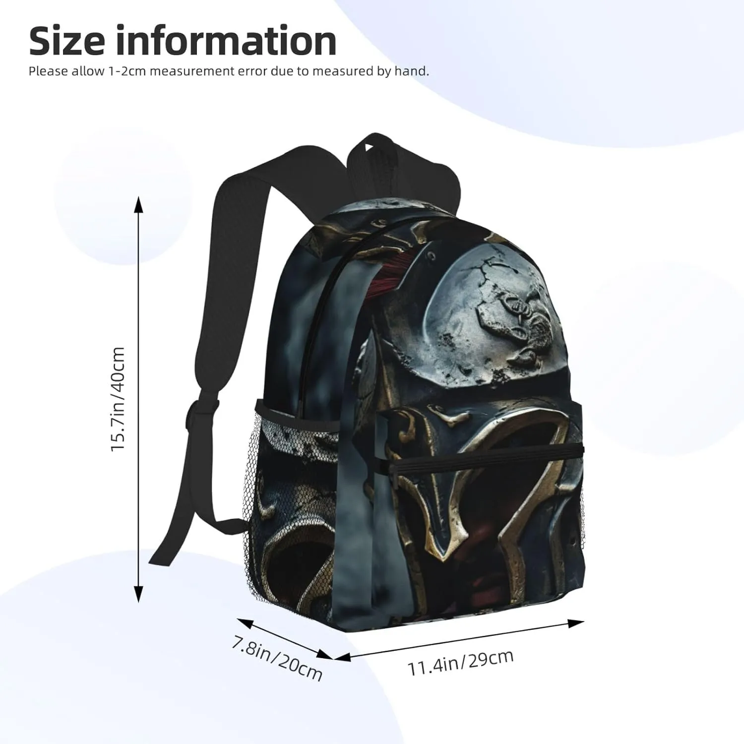 Spartan Warrior Helmet Fashion Backpack,Casual Daypack Backpacks For Men Women, Laptop Bag Travel Hiking Camping