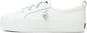 Sperry Women's Crest Vibe Platform Sneaker, White Leather, 8.5