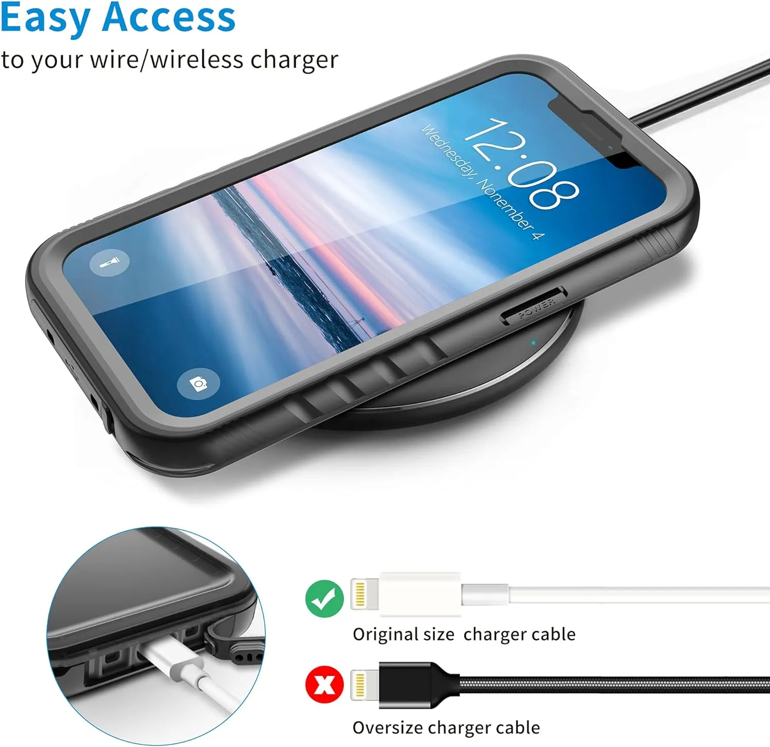 SPORTLINK for iPhone 13 Pro Waterproof Case - Full Body Shockproof Dustproof Phone Screen Protector Rugged Waterproof Case for iPhone 13 Pro 6.1 Inches Black
