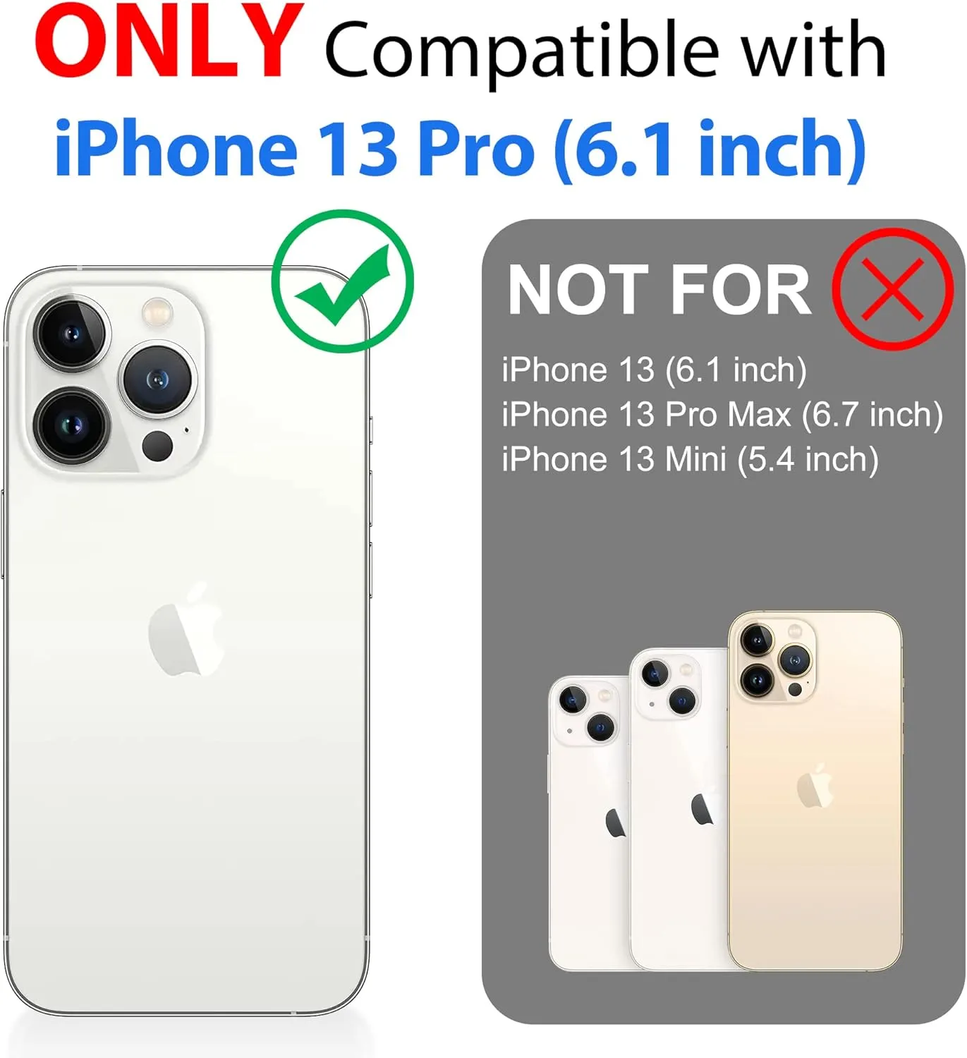 SPORTLINK for iPhone 13 Pro Waterproof Case - Full Body Shockproof Dustproof Phone Screen Protector Rugged Waterproof Case for iPhone 13 Pro 6.1 Inches Black