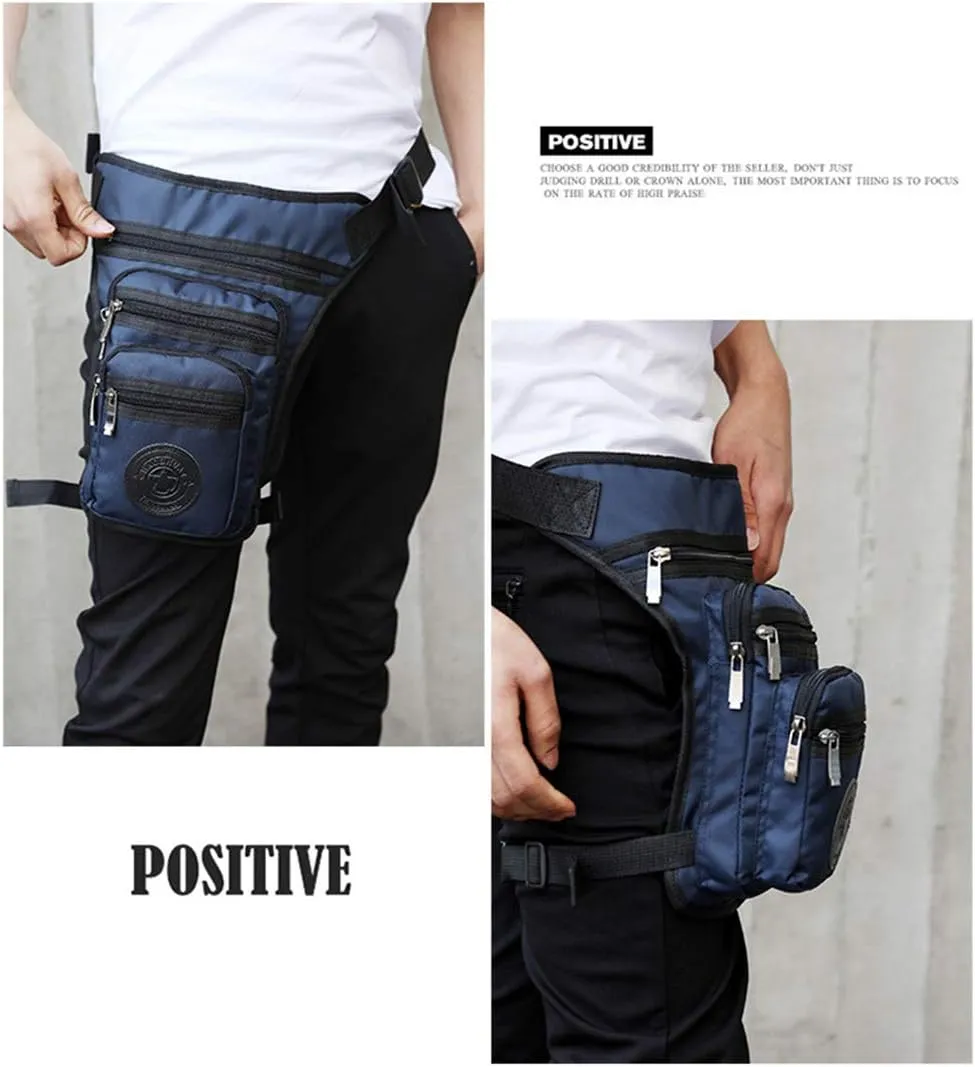 Sports Thigh Waist Bag Fanny Pack Racing Tactical Drop Leg Bag Waterproof Motorcycle Outdoor Bag Travel Hiking Climbing Cycling Shoulder Portable Bags (Blue)