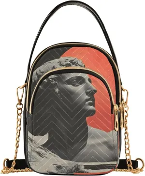 Statue Sun Sling Bag for Women, Small Shoulder Bag Crossbody Bag Purse with Chain Strap Top handle 5.91×3.15×8.27 Inches