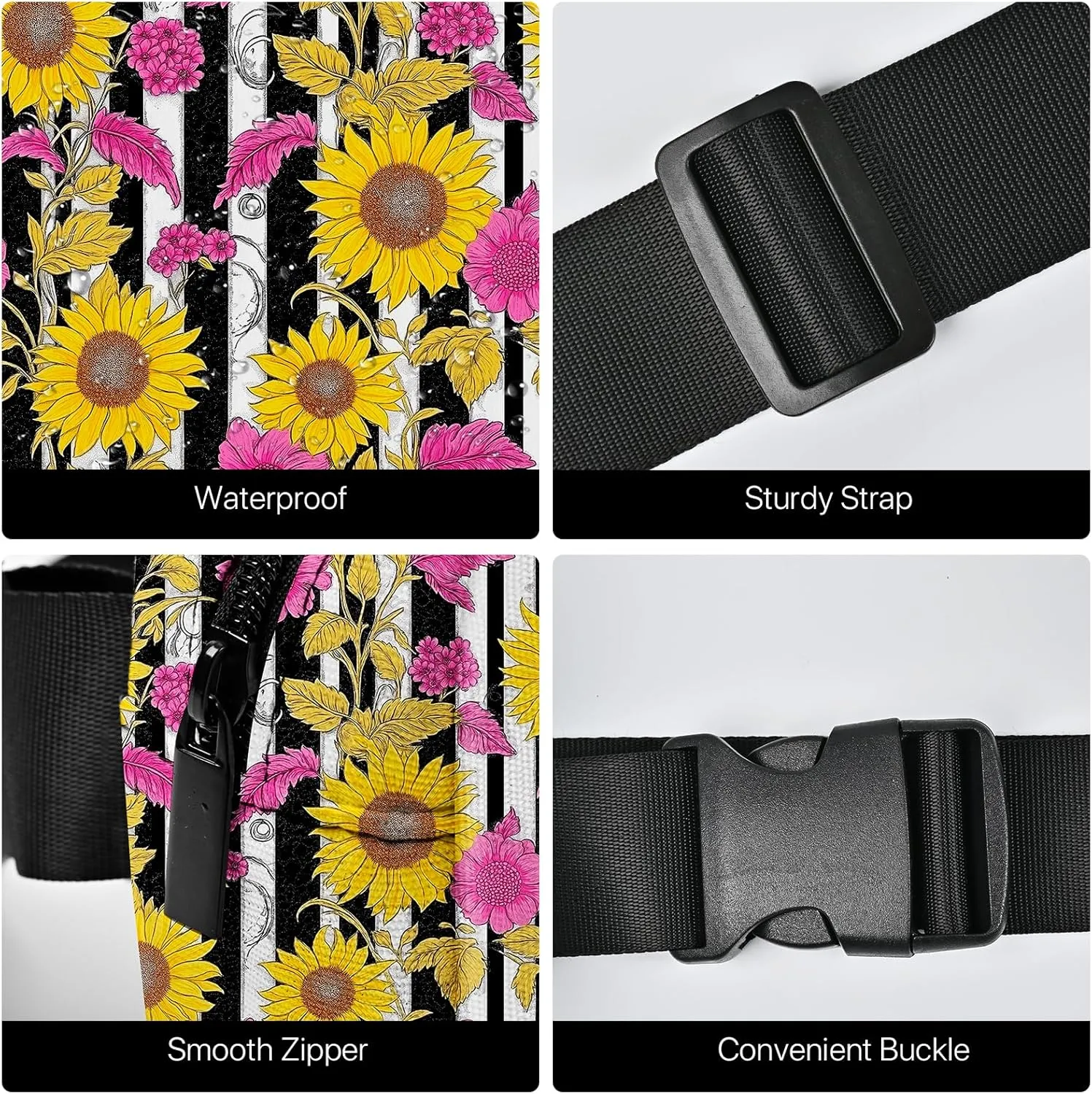 Sunflower Fanny Pack for Women Casual Belt Bag Waterproof Purse Lightweight Waist Bags with Adjustable Straps Wallet Travel Presents Workout