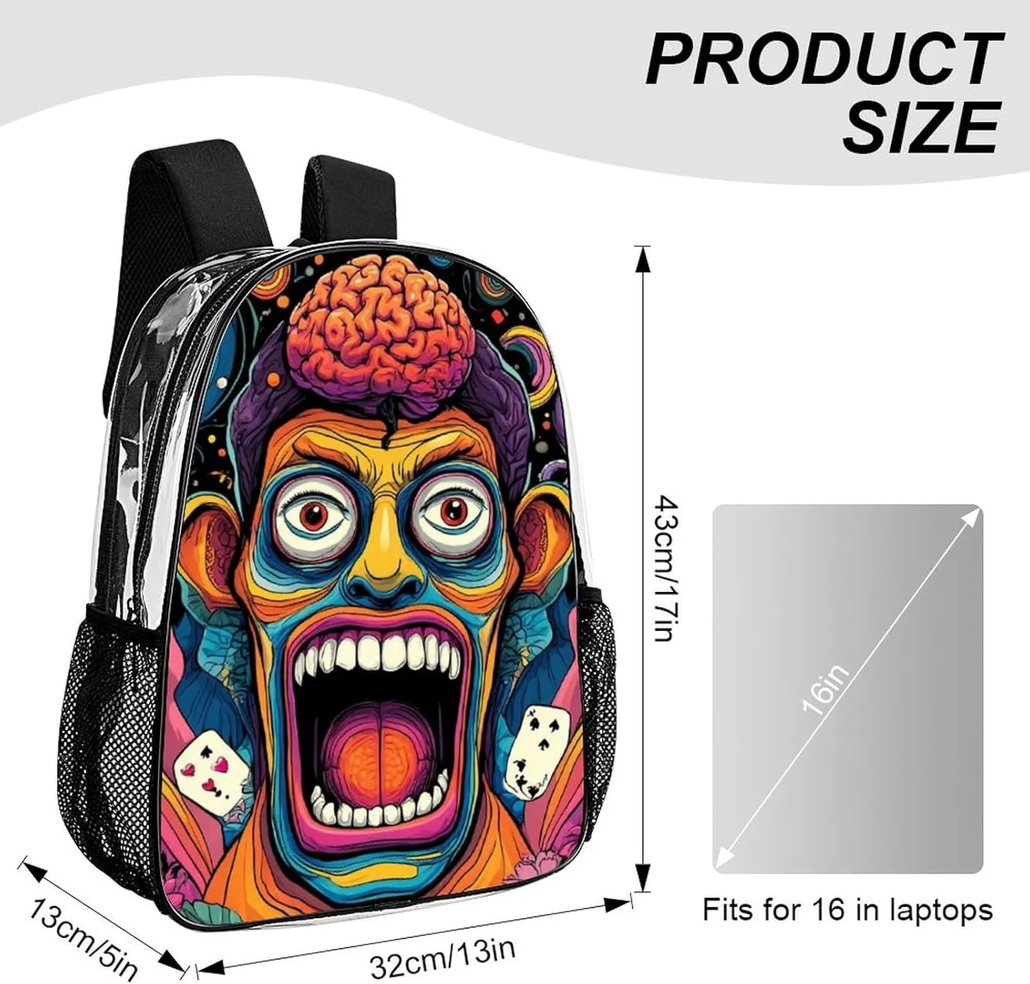 Supdreamc Lightweight Rucksack for Sports Travel Running - Big Capacity Multipurpose Transparent Bookbag, Abstract Graffiti Paint Travel and Sport Backpack Rucksack