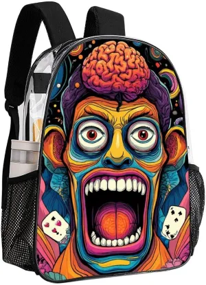 Supdreamc Lightweight Rucksack for Sports Travel Running - Big Capacity Multipurpose Transparent Bookbag, Abstract Graffiti Paint Travel and Sport Backpack Rucksack