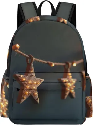SWEET TANG Backpack Compatible with Brown Vintage Rusty Stars Primitive Country Rustic Primitives, Casual Daypack Lightweight Bookbags Rucksack for Men Women Picnic College Laptop Rucksack