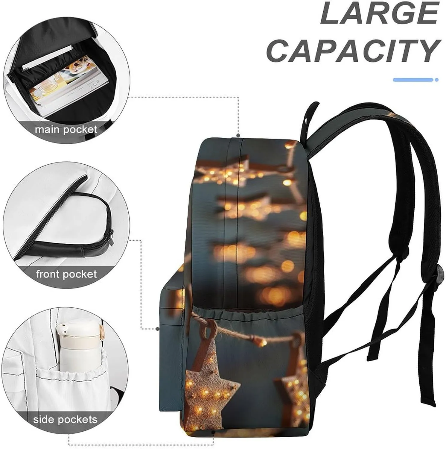 SWEET TANG Backpack Compatible with Brown Vintage Rusty Stars Primitive Country Rustic Primitives, Casual Daypack Lightweight Bookbags Rucksack for Men Women Picnic College Laptop Rucksack