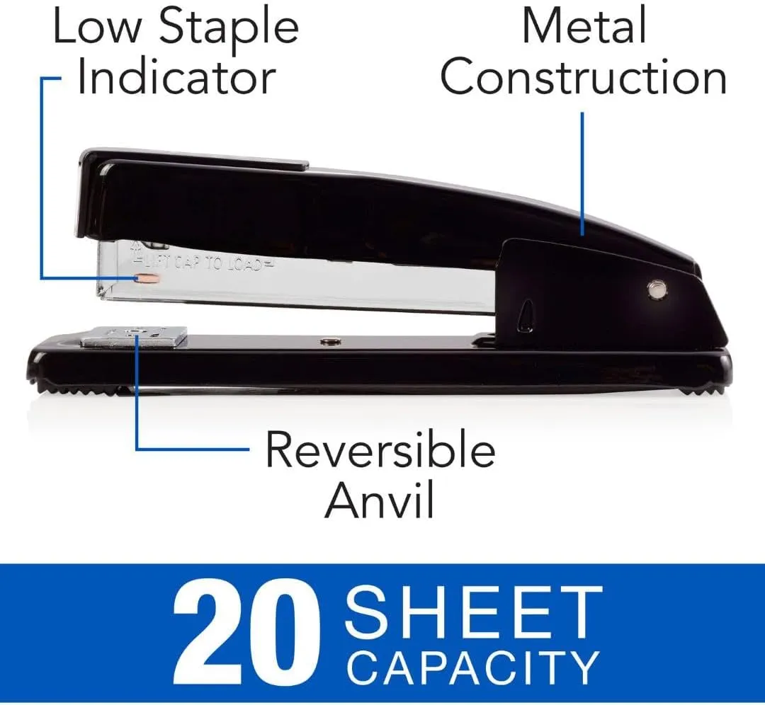Swingline Commercial Stapler, 20 Sheet Capacity, Jam Free, Metal, 2 Pack, Black (44401AZ)