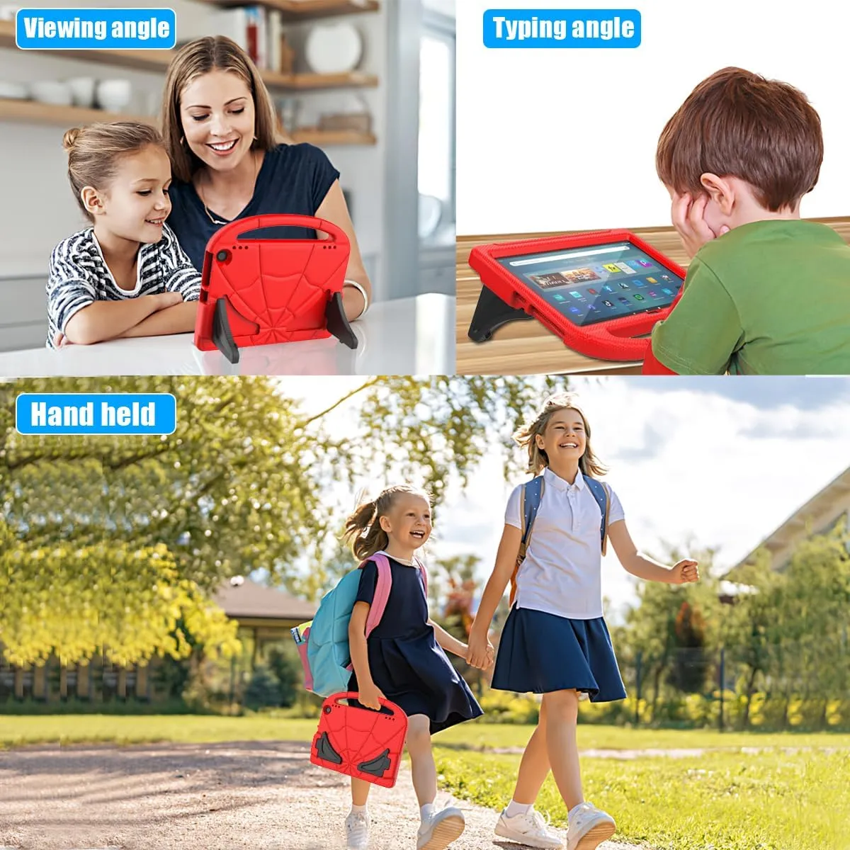Tablet Case for 11in Tablets(2023 Released 13th Gen Model), Not Work for Samsung TCL 11 inch Tablets, Patamiyar Lightweight Shockproof Screen Protector Protective Case with Handle Stand - Red
