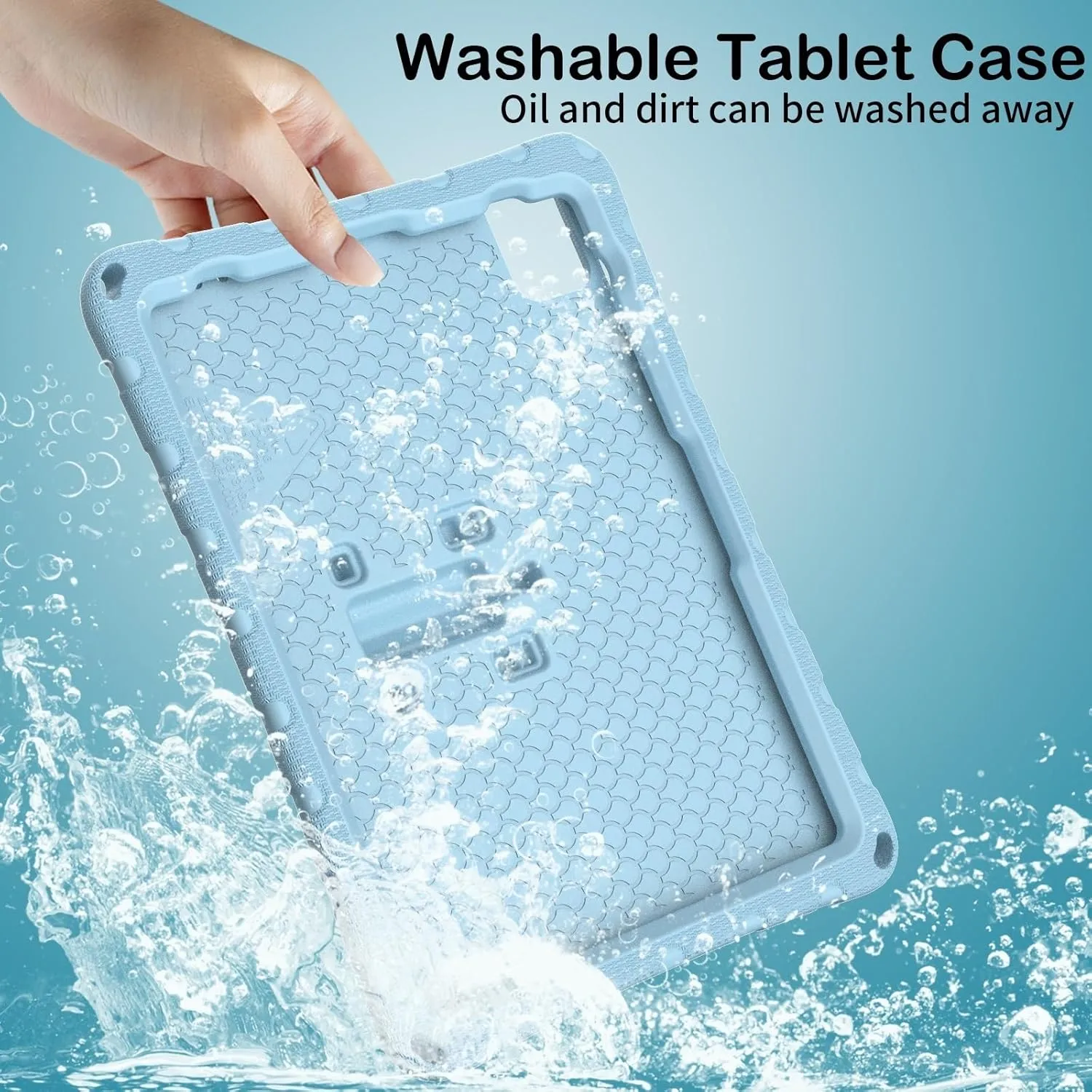 Tablet PC Bags Cases Sleeves Compatible with iPad Air 11inch (M3 2025 7th/M2 2024 6th) Case,Lightweight EVA Kid Friendly Shockproof Protective Case,Shoulder Strap Case Butterfly Kids Case(Light blue)