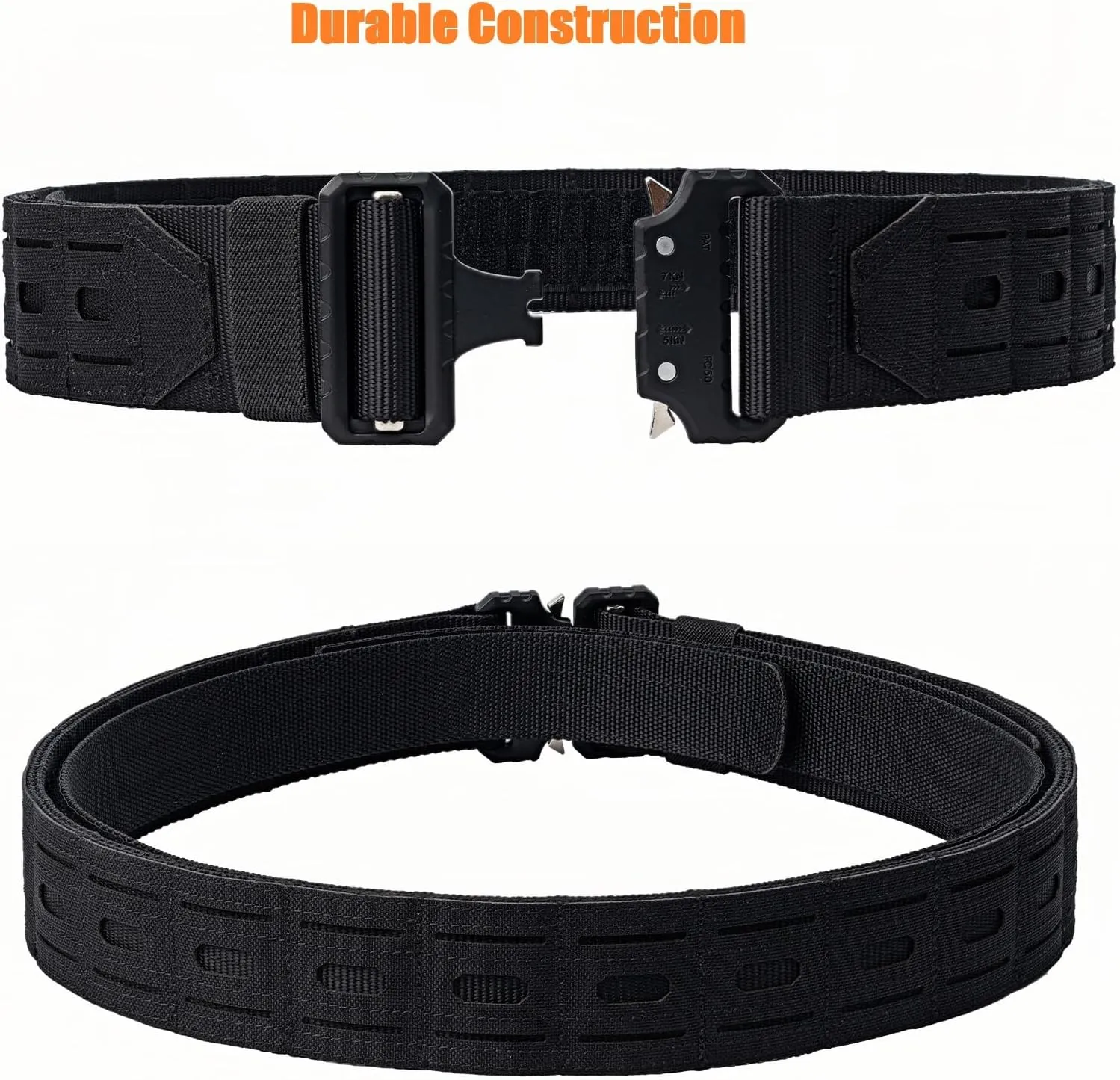 Tactical Battle Belt 2" Quick Release MOLLE Combat Range Belt with 2 1/3" Back Pad 1.5" Underbelt