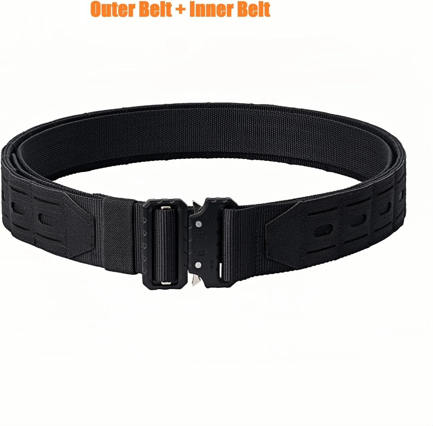 Tactical Battle Belt 2" Quick Release MOLLE Combat Range Belt with 2 1/3" Back Pad 1.5" Underbelt