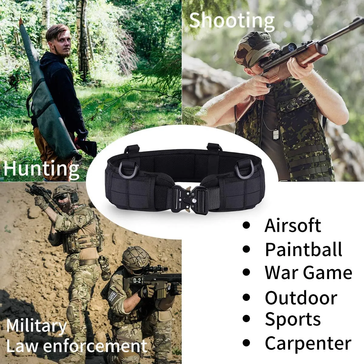 Tactical Battle Belt Set, Molle, Shooting, War Belt