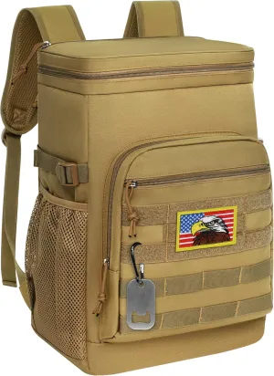 TACTICISM Tactical Cooler Backpack Insulated Leak-Proof - 24L Heavy Duty Lunch Backpack for Men Women Adults, Soft Ice Chest Backpack as Gift Work Hiking Camping Fishing Accessories