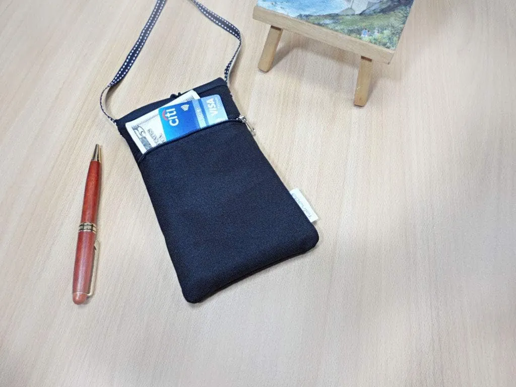 Tainada Small Crossbody Smartphone Pouch, Shockproof Cross Body Shoulder Wallet Travel Phone Purse Bag for iPhone 16/15/14/13 Pro, 13 mini, Samsung Galaxy S24, S23, S22, S21, S20 FE, A54 (Plain Black)