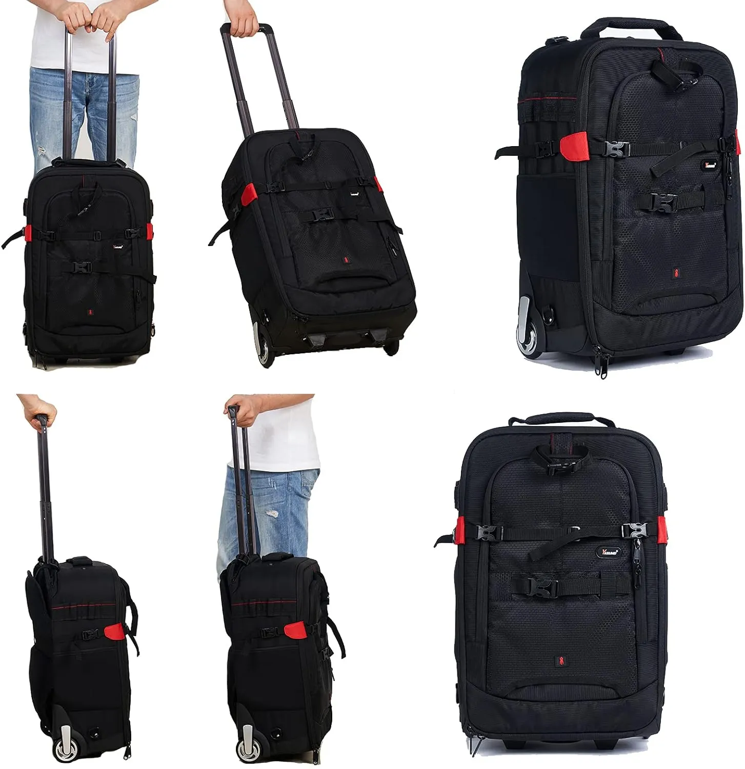 T&YFOTOP Trolley case Camera Bag Camera Backpack Waterproof Camera Bag Anti Theft Nylon Camera Case Fits for 15" Laptop Travel Day-Pack for Unisex Phot (X-Small, Black)
