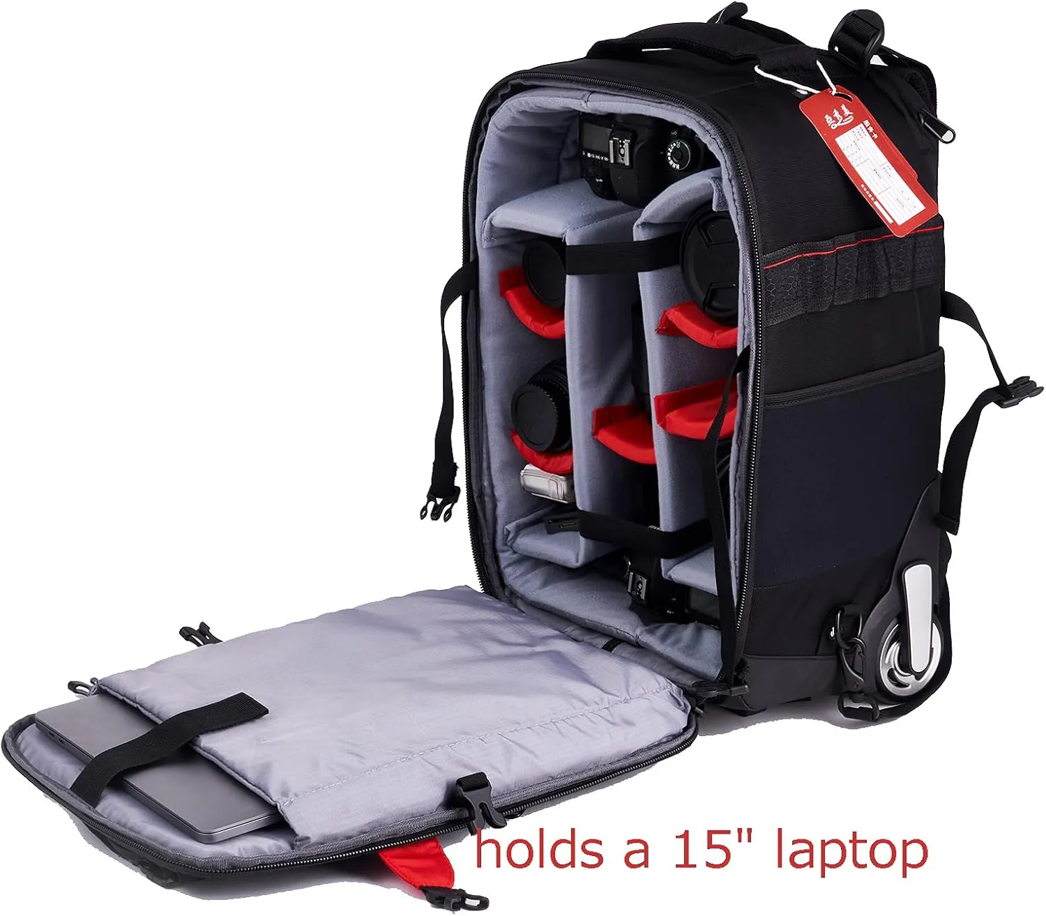 T&YFOTOP Trolley case Camera Bag Camera Backpack Waterproof Camera Bag Anti Theft Nylon Camera Case Fits for 15" Laptop Travel Day-Pack for Unisex Phot (X-Small, Black)