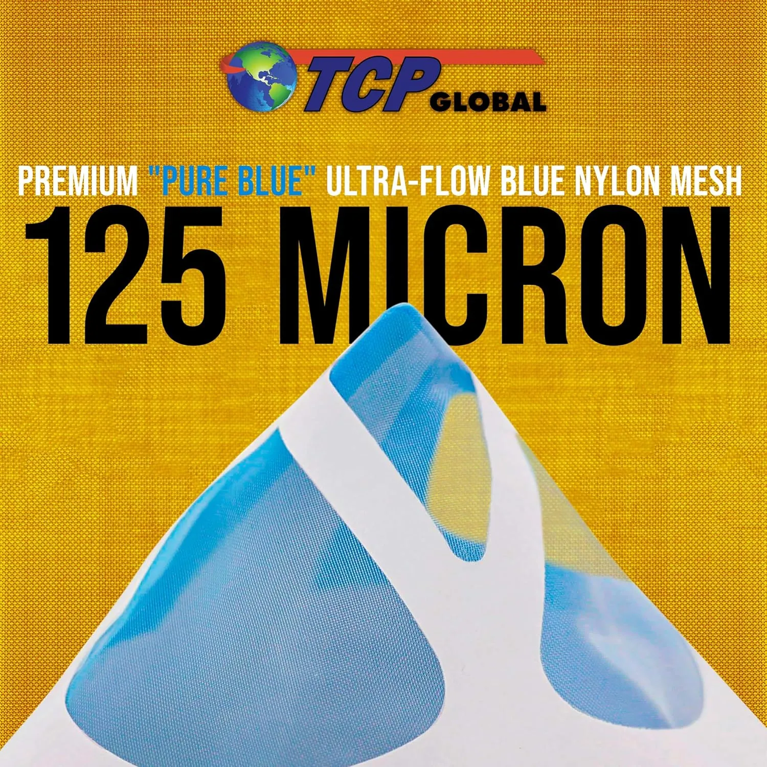TCP Global - Pack of 250 - Paint Strainers with Ultra-Fine 125 Micron Filter Tips - Premium Pure Blue Ultra-Flow Blue Nylon Mesh - Cone Paint Filter Screen - Finely Strain Auto, Car, House Paint