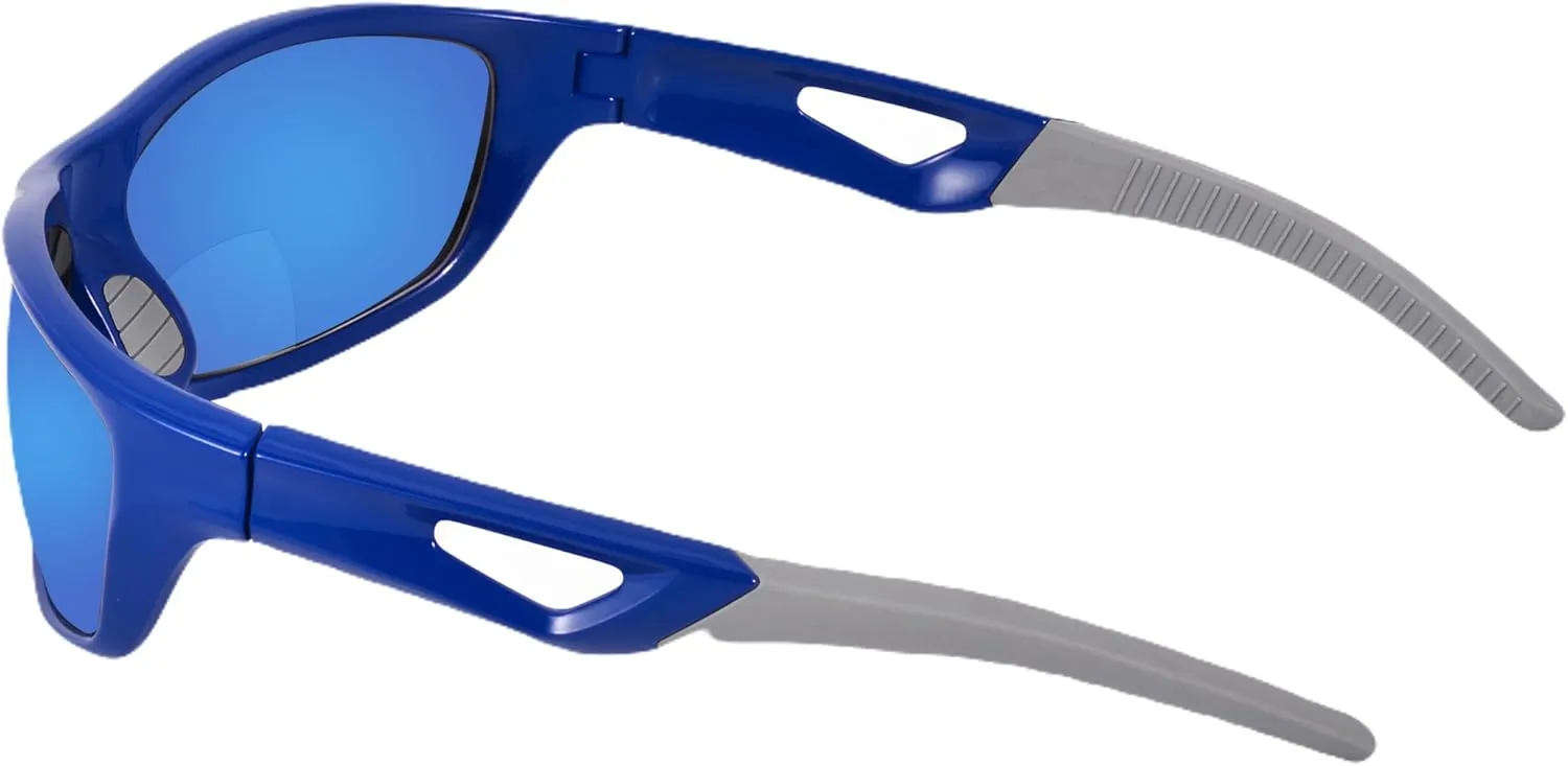 'The Competitor' 2 Pair of Lightweight Unisex Sport Wrap Bifocal Sunglasses with HD Lenses & UV400 Protection