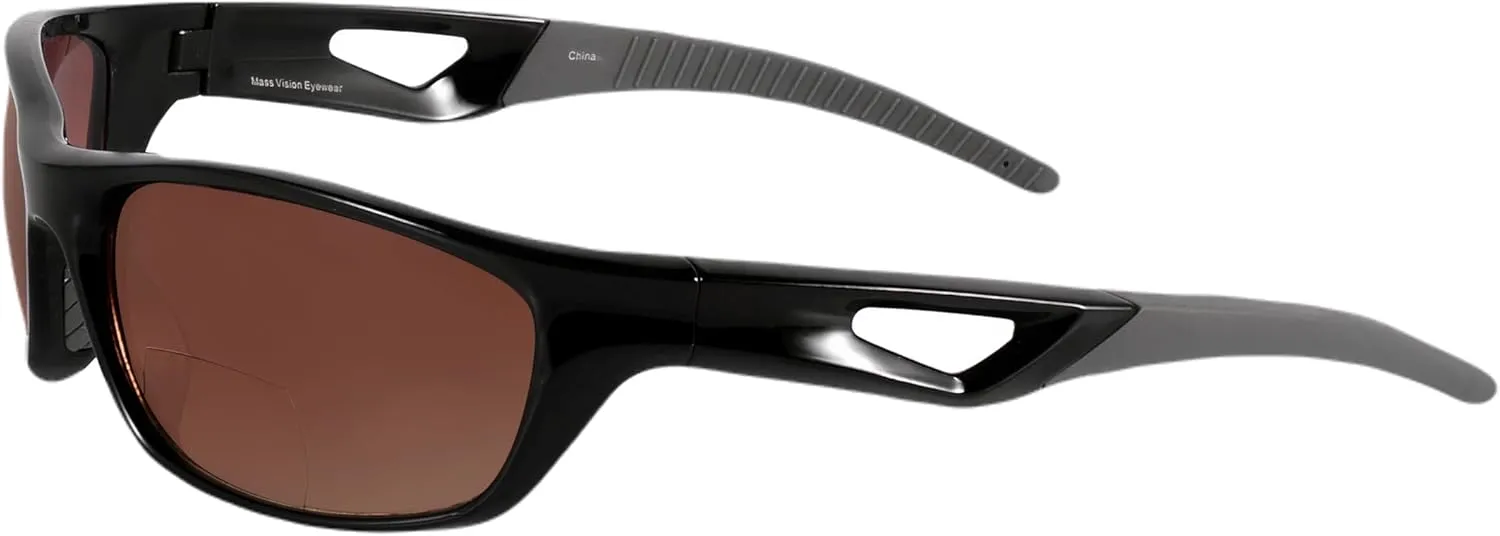 'The Competitor' 2 Pair of Lightweight Unisex Sport Wrap Bifocal Sunglasses with HD Lenses & UV400 Protection