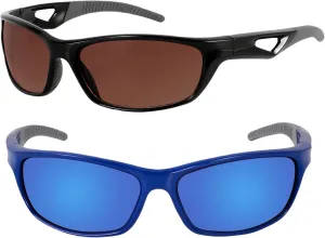 'The Competitor' 2 Pair of Lightweight Unisex Sport Wrap Bifocal Sunglasses with HD Lenses & UV400 Protection