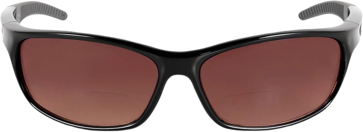 'The Competitor' 2 Pair of Lightweight Unisex Sport Wrap Bifocal Sunglasses with HD Lenses & UV400 Protection