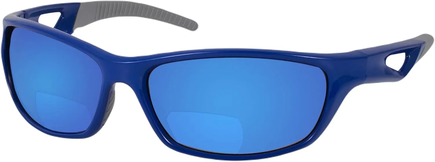 'The Competitor' 2 Pair of Lightweight Unisex Sport Wrap Bifocal Sunglasses with HD Lenses & UV400 Protection