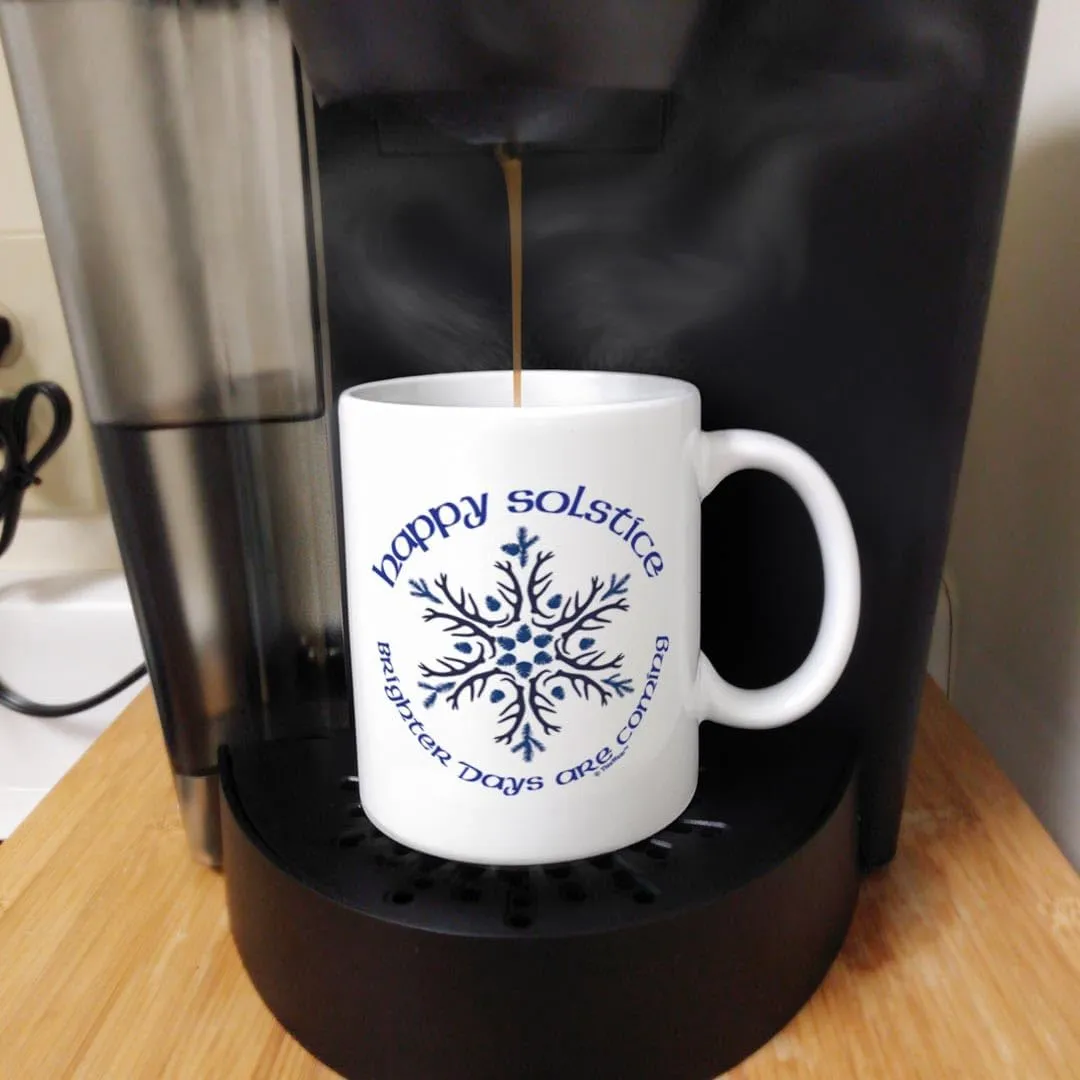 ThisWear Winter Solstice Mug Happy Solstice Brighter Days are Coming 11oz Ceramic Coffee Mug with Handle