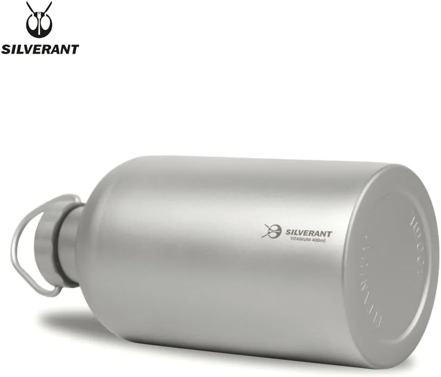 Titanium Ultralight 400Ml, 14 Fl Oz Leakproof Outdoor Camping Hiking Sports Water Bottle with Insulating Thermal Sleeve and Clip Loop Cap