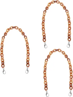 Tofficu 3pcs Your Bag 60cm Chain Purse Strap Alloy Buckle Decorative Chain Replacement for DIY Handbags Tote Hobo Clutch (Ochre)