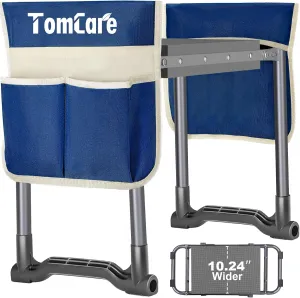 TomCare Garden Kneeler and Seat 10.24” Wide Kneeling Pad Garden Bench with 2 Tool Pouches Heavy Duty Stable Garden Stool Foldable Gardening Gifts for Women Men Seniors Gardeners Grey