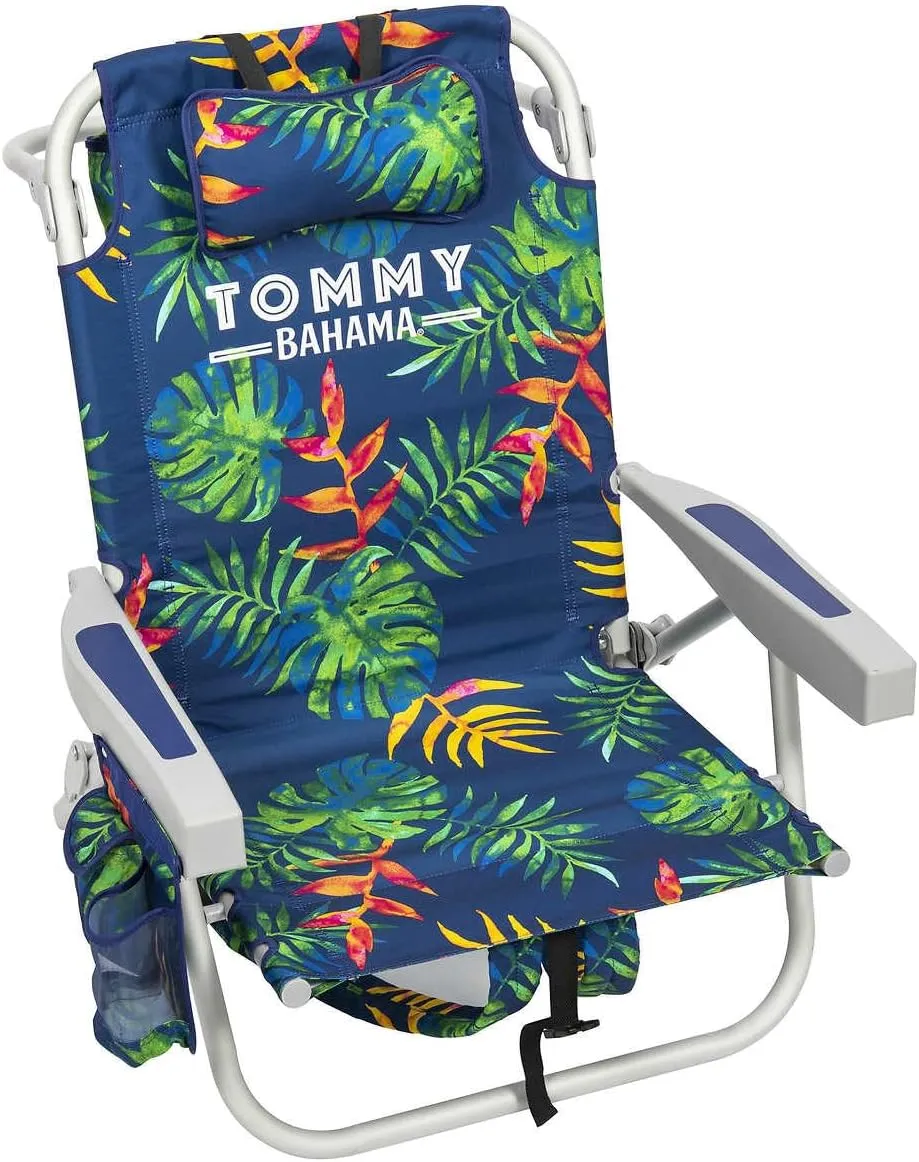 Tommy Bahama 5 Position Beach Chair (Green Leaves)