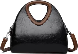 Top-handle Purse for Women Flower Print Handbag PU Leather Shoulder Satchel Waterproof Tote Bag with Adjustable Strap