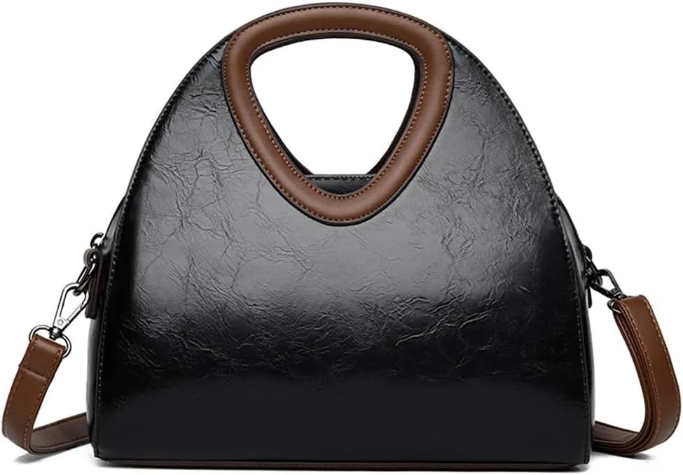 Top-handle Purse for Women Flower Print Handbag PU Leather Shoulder Satchel Waterproof Tote Bag with Adjustable Strap