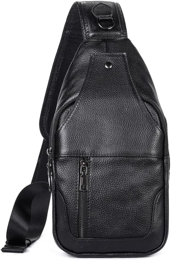 Top Layer Cowhide Single Shoulder Crossbody Bag Sports Crossbody Backpack