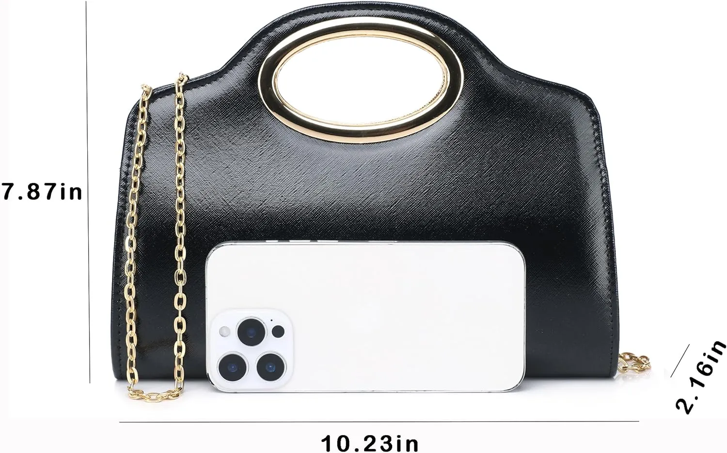 Top Metal Handle Clutch Bags for Women, Evening Handbag Shoulder Crossbody Purse with Chain