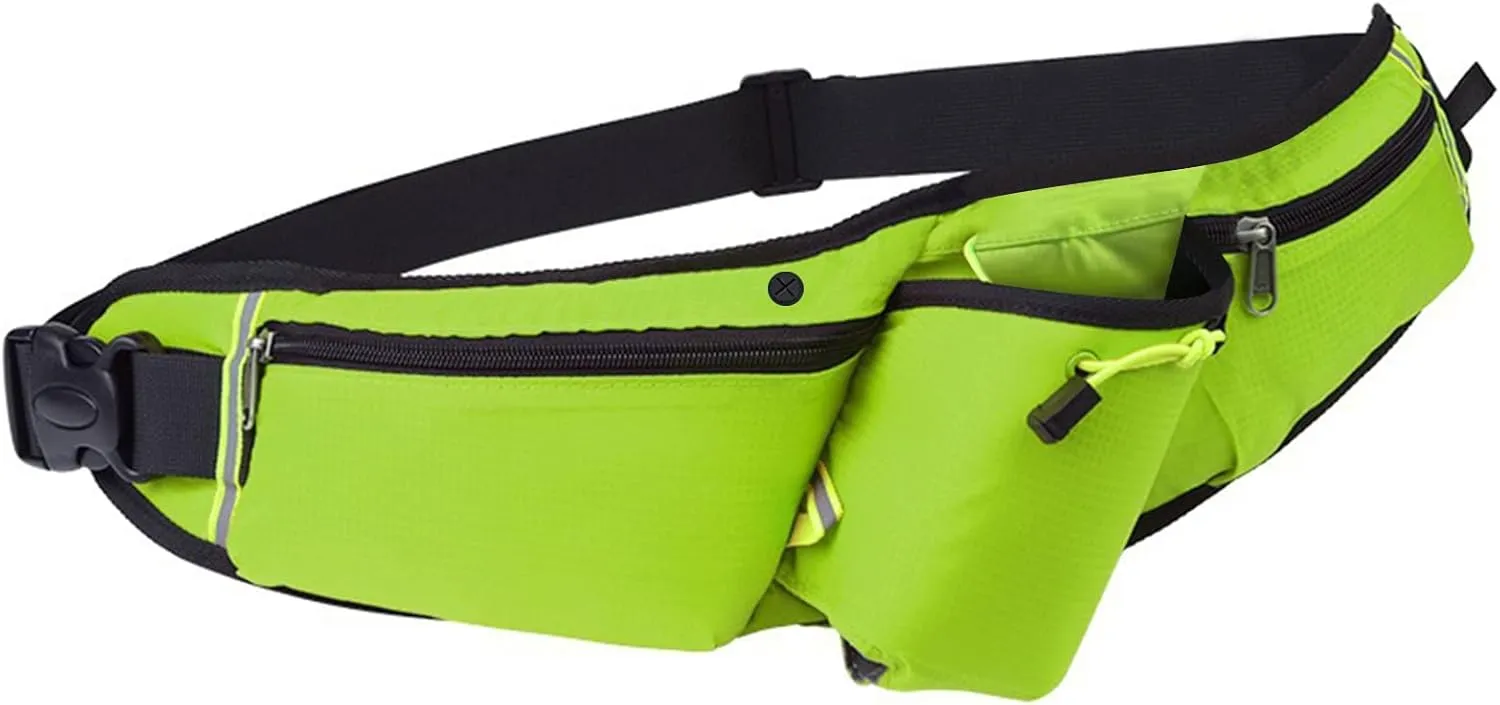TopTie Unisex Fanny Pack, Waist Pack with Water Bottle Holder & Adjustable Strap for Jogging, Exercise, Outdoor Use