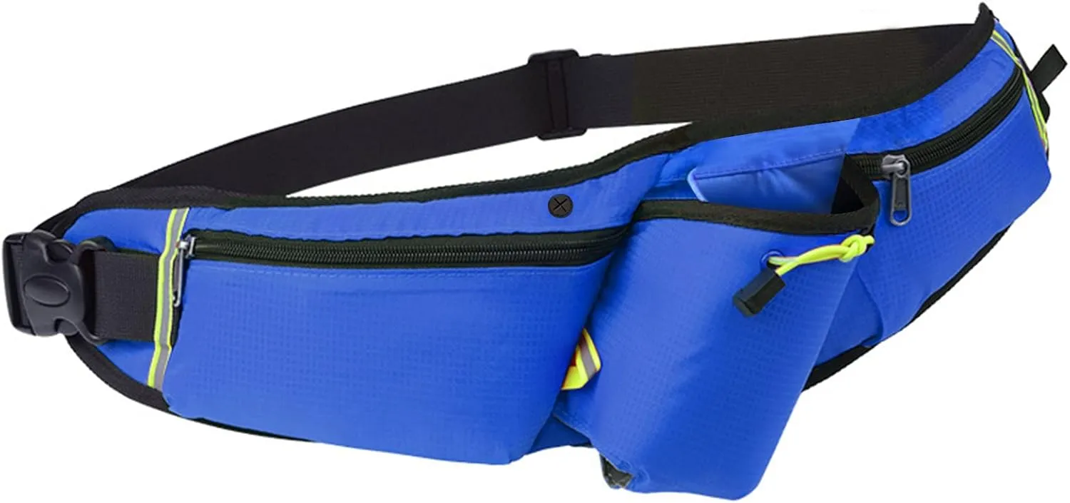 TopTie Unisex Fanny Pack, Waist Pack with Water Bottle Holder & Adjustable Strap for Jogging, Exercise, Outdoor Use