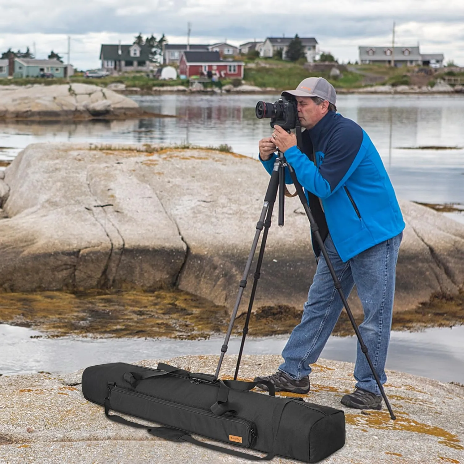 TORIBIO Tripod Carrying Case, 50.2" Single Compartment Bag with Adjustable Shoulder Strap and Handle, for Speaker Stands, Light/Lighting Stand, Mic/Microphone Poles