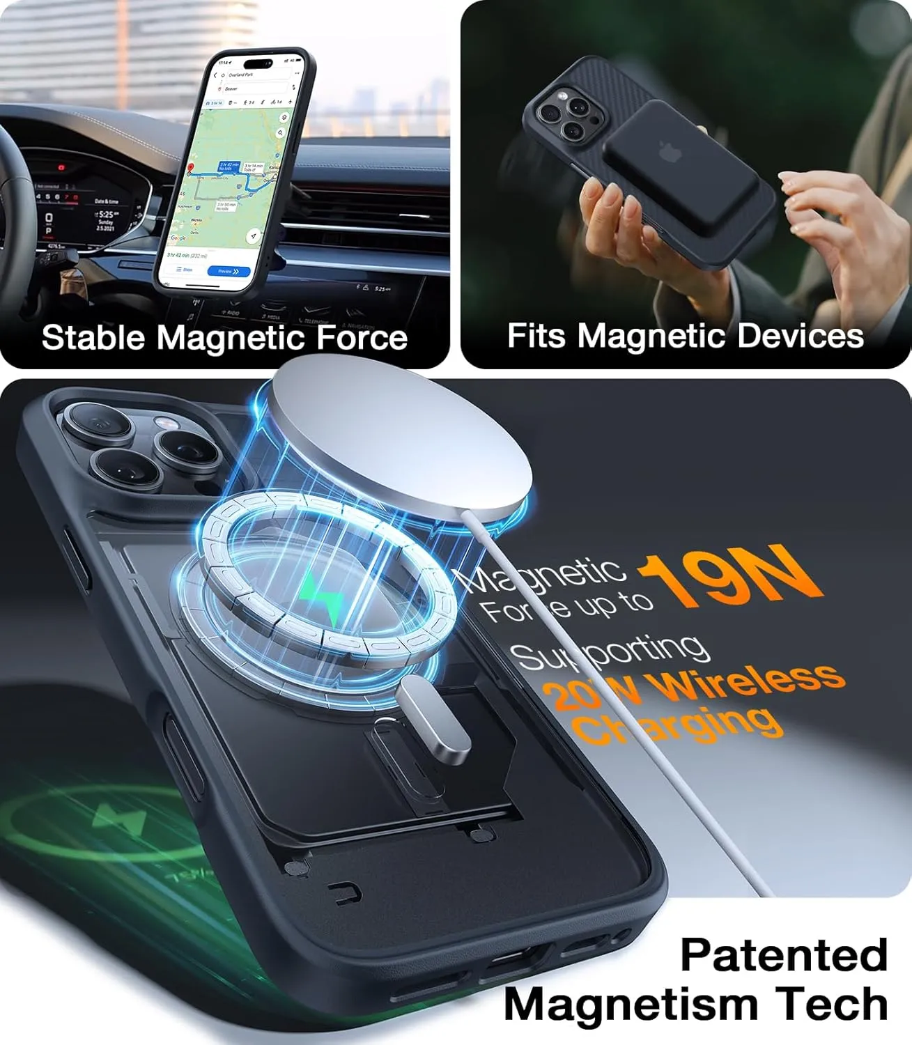 TORRAS Upgraded Stronger Magnetic & Shockproof for iPhone 16 Pro Case, Military Grade Drop Protection, Compatible with MagSafe, for iPhone 16 Pro Case Slim Anti-Scratch, Aramid Fiber Back/Black Edge