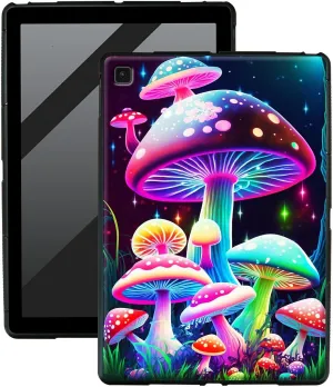 TPU Case for Samsung Galaxy Tab A7 Lite 8.7 Inch 2021 (SM-T220/T225) Tablet,Lightweight Black TPU Shockproof Protective Cover for Samsung Tab A7 Lite Tablet,Gorgeous Mushrooms