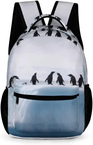 Travel Backpack 16.2 Inch Laptop Backpack Penguins on The Iceberg Daypack Lightweight Laptop Bag Rucksack for Travel