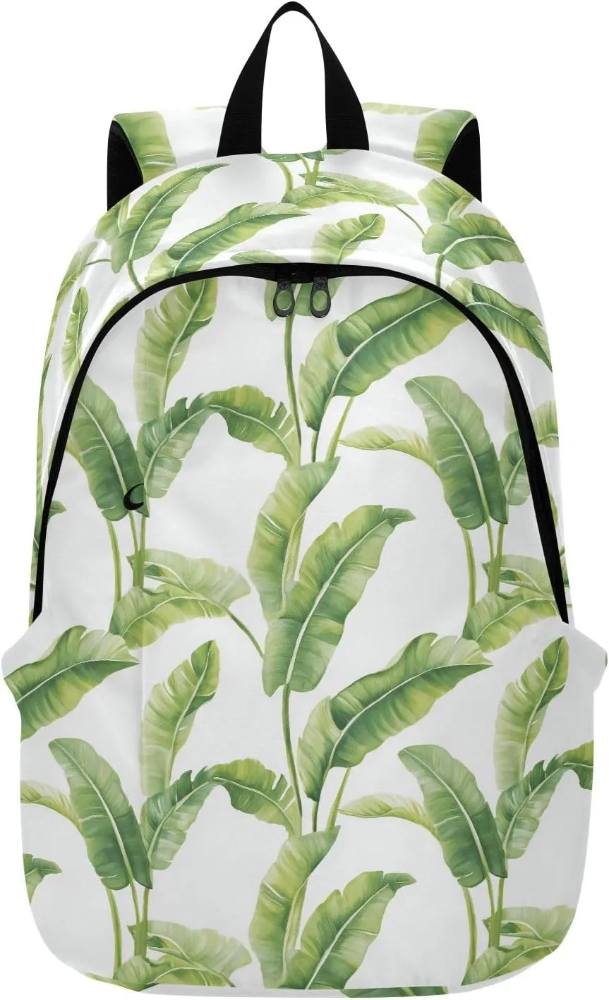 Travel Backpack for Women Men Laptop Bag Work Fashion Daypack Banana Foliage Watercolor Large Lightweight Outdoor Casual