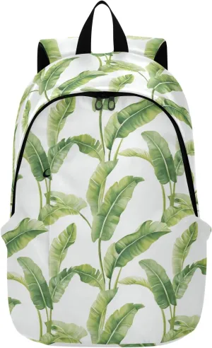 Travel Backpack for Women Men Laptop Bag Work Fashion Daypack Banana Foliage Watercolor Large Lightweight Outdoor Casual
