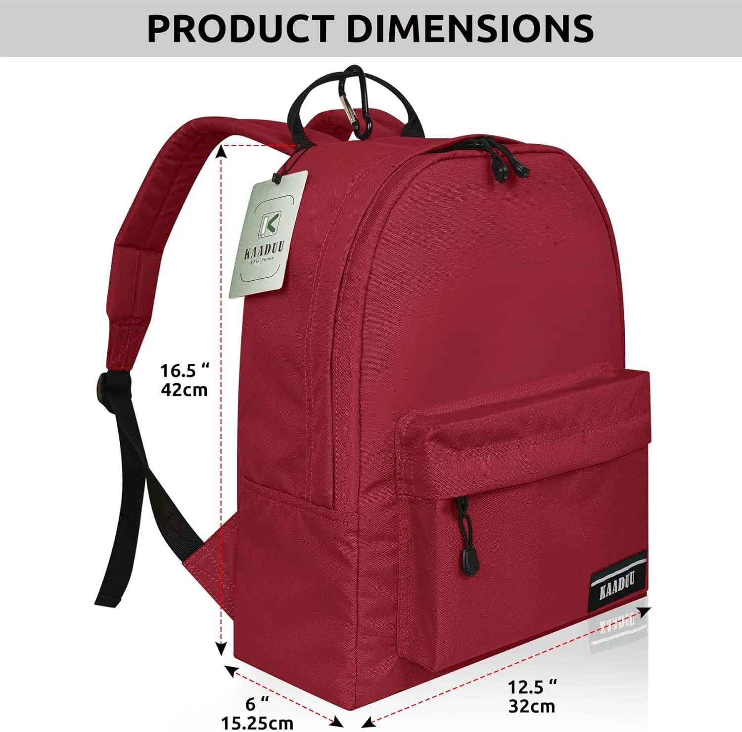 TRAVEL BACKPACK LIGHTWEIGHT CASUAL DAYPACK GYM BACKPACK LAPTOP BACKPACK SPORT BACKPACK RUCKSACK CAMPING BACKPACK 16.5” (Burgundy)