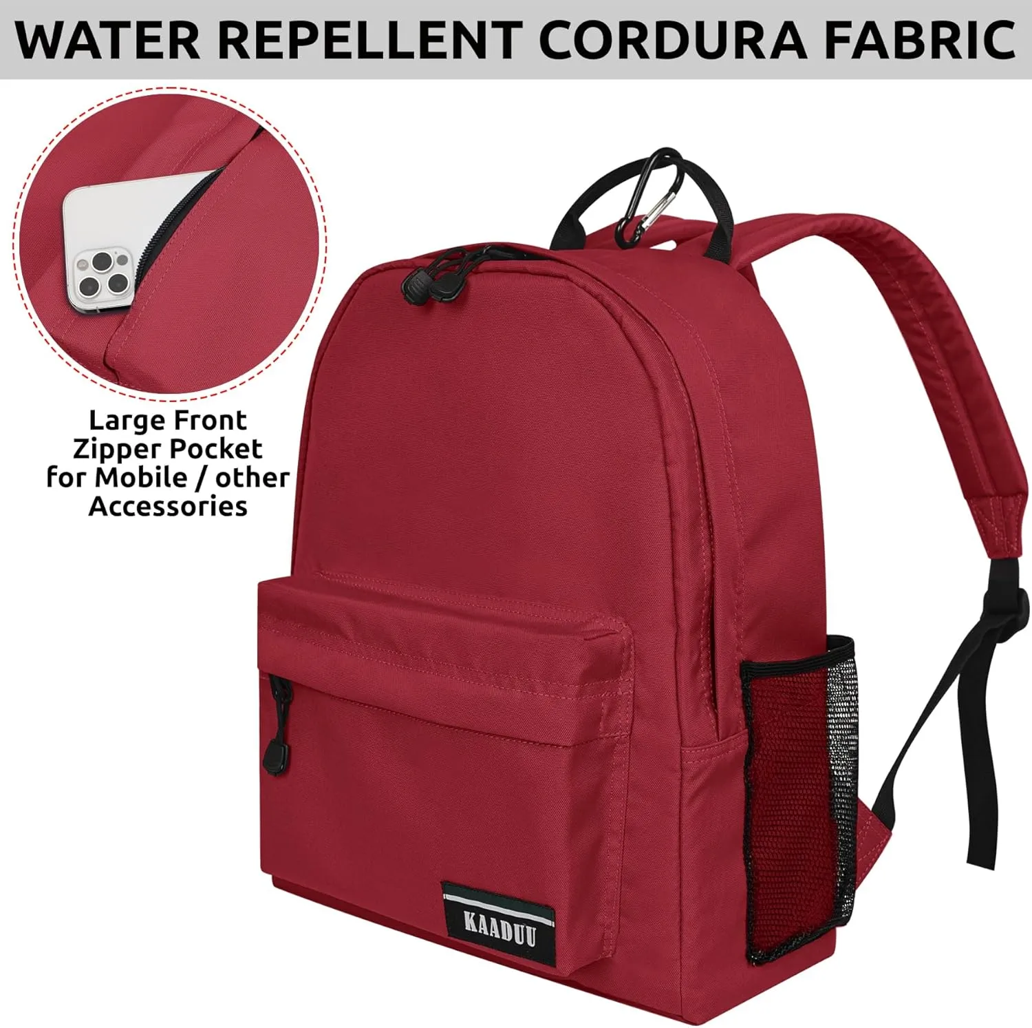 TRAVEL BACKPACK LIGHTWEIGHT CASUAL DAYPACK GYM BACKPACK LAPTOP BACKPACK SPORT BACKPACK RUCKSACK CAMPING BACKPACK 16.5” (Burgundy)